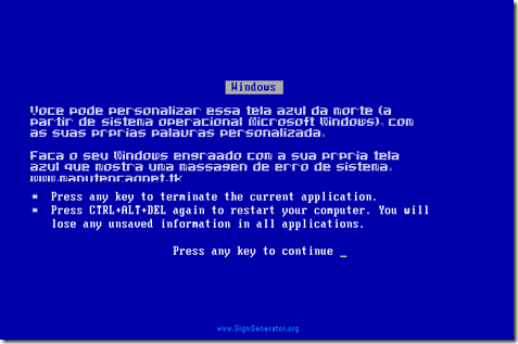 windows tela azul da morte crie a sua manutenç o net fake virus